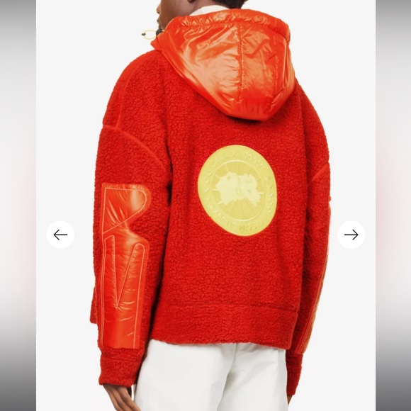 Red Canada Goose X Pyer Moss Throwback sweatshirt with yellow finishes - Picture 1 of 16
